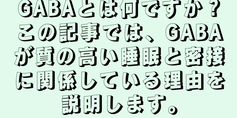 GABAとは何ですか？この記事では、GABAが質の高い睡眠と密接に関係している理由を説明します。